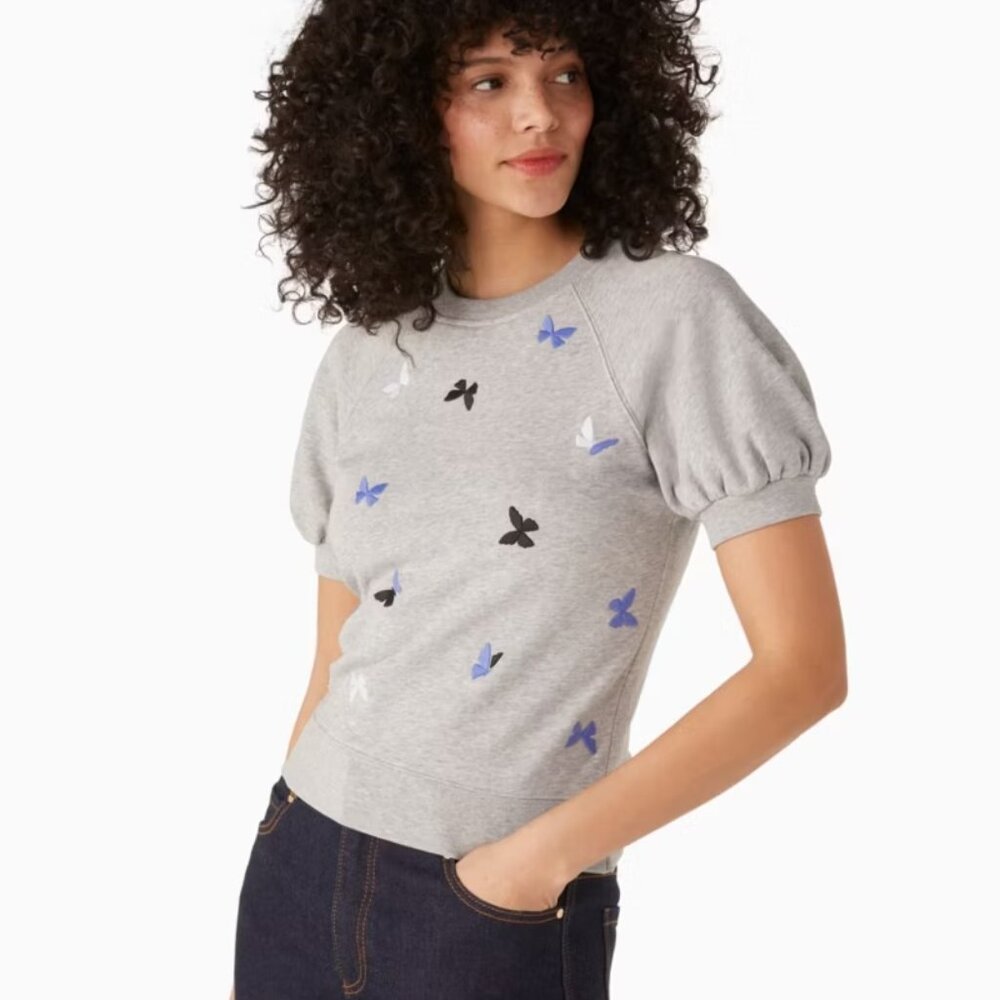 Kate Spade Embroidered Butterfly Pullover Sweatshirt size XL